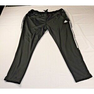 Adidas Tiro 21 Black Track Pants Sweats 3 Stripe Zip Athletic Men's 3XL | GH7305
